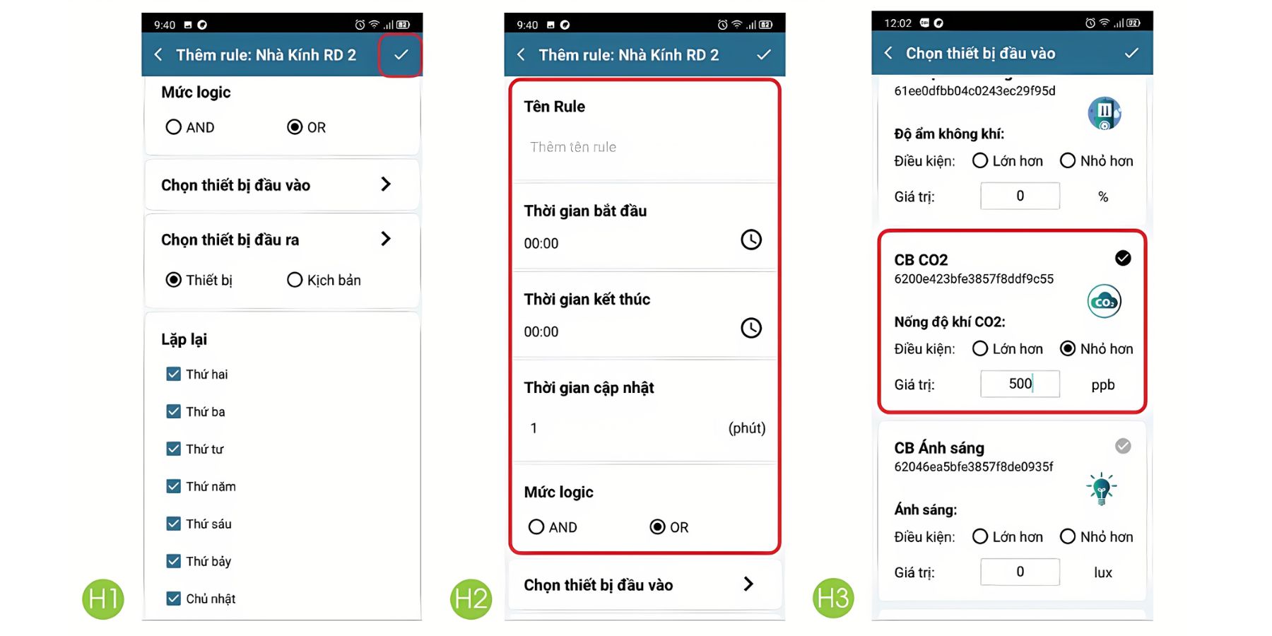 Tạo và điều khiển luật điều khiển và điều kiện "VÀ" "HOẶC"