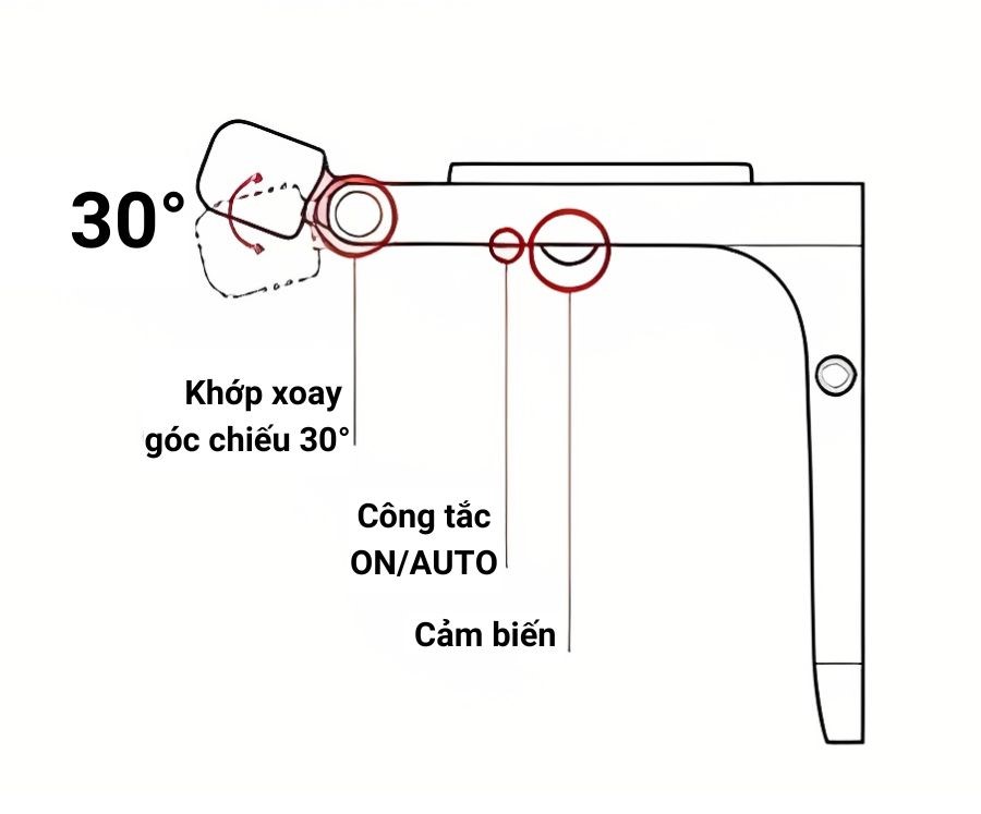 Đèn LED chiếu gương cảm biến Rạng Đông G04.PIR 8W góc chiếu 30 độ