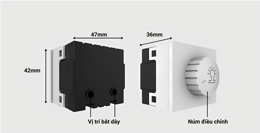 Cấu tạo của hạt chiết áp đèn âm tường Rạng Đông HCA D01