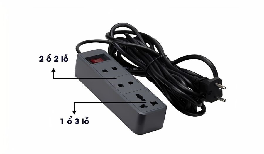 Ổ cắm đa năng 2m Rạng Đông OC05.V2 tương thích nhiều loại phích cắm