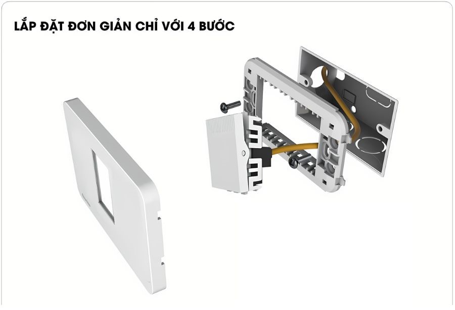 Hướng dẫn lắp đặt hạt công tắc âm tường 2 chiều Rạng Đông