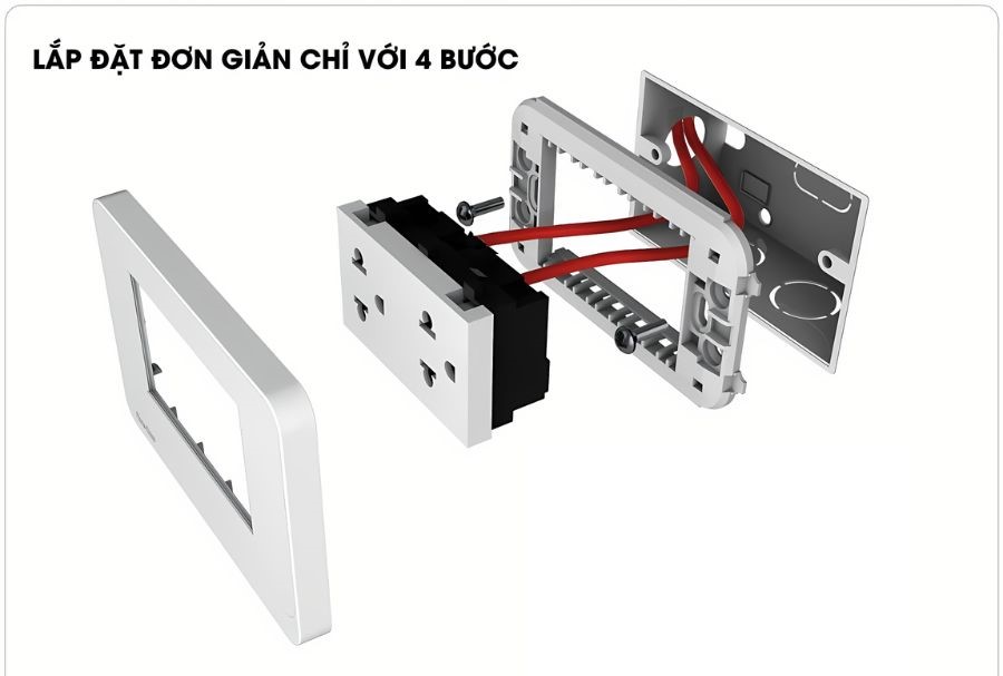 Hướng dẫn lắp đặt hạt ổ cắm đôi âm tường Rạng Đông HOC02 2C/16A
