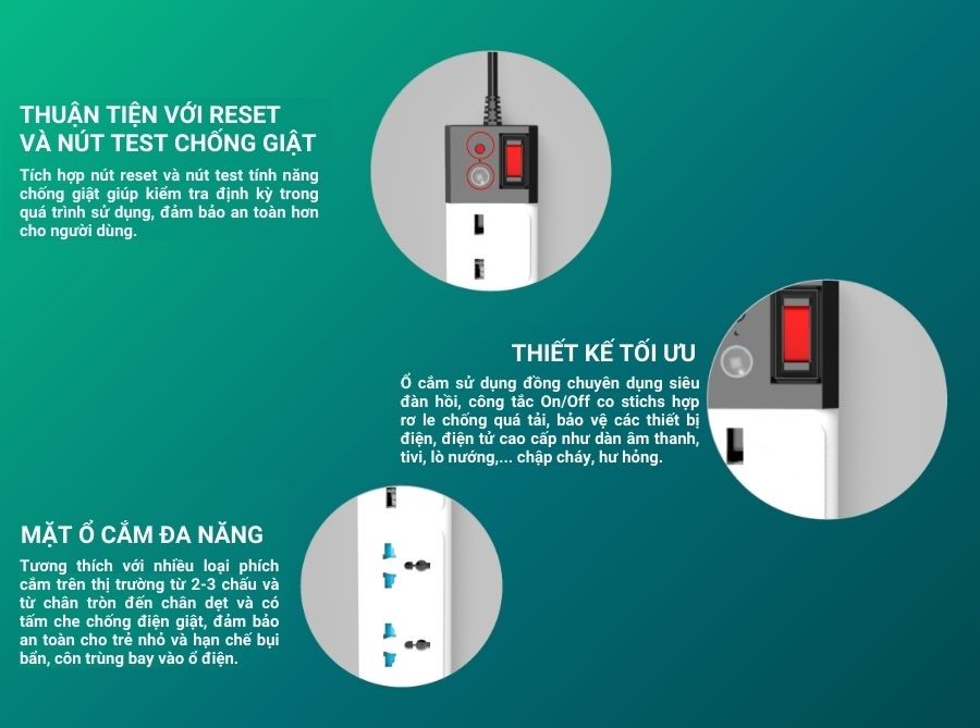 Ưu điểm vượt trội của ổ cắm đa năng USB chống giật 5m Rạng Đông