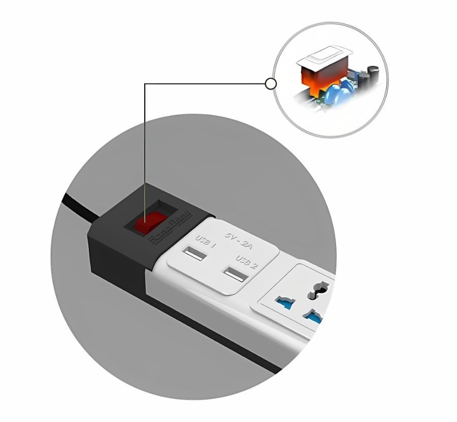 Ổ cắm đa năng USB 3m Rạng Đông OC02.USB tự ngắt khi quá tải