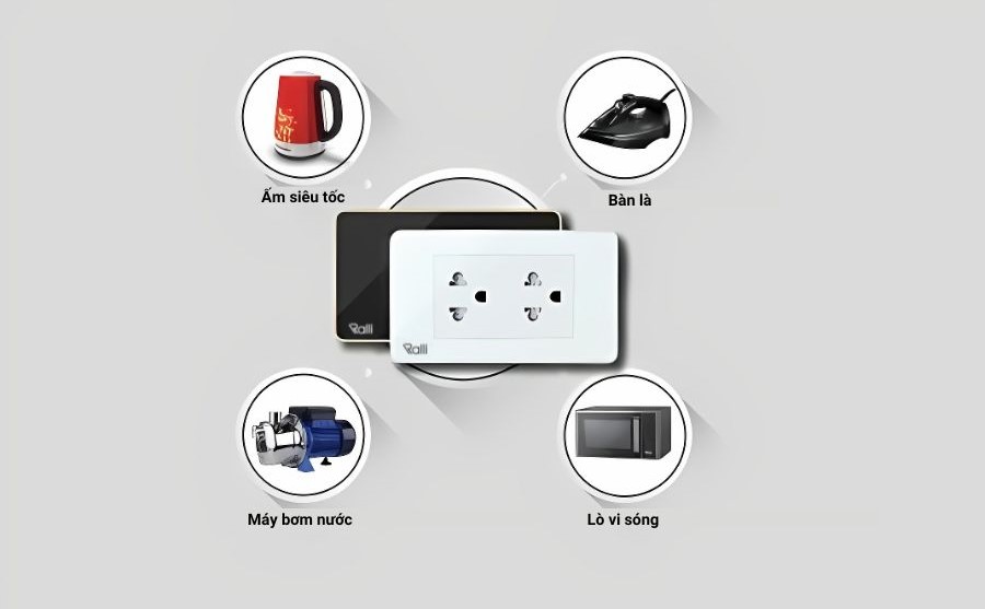 Ổ cắm âm tường Rạng Đông OCAT06K 2C/16A tương thích cao