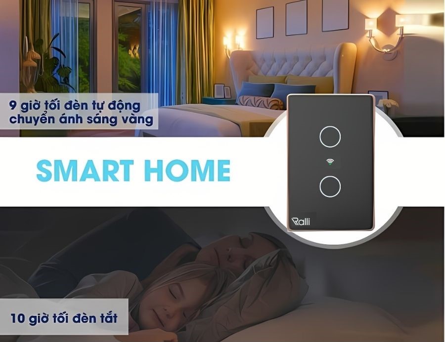 Công tắc thông minh Rạng Đông CTCU.WF CN.02T MN thiết kế tiện nghi