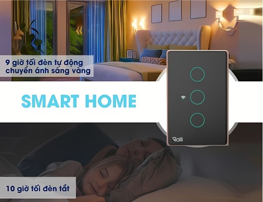 Công tắc thông minh Rạng Đông CTCU.WF CN.03T MN tiện nghi