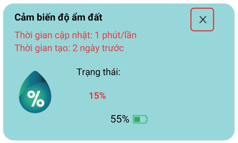 Ấn dấu "X" để reset