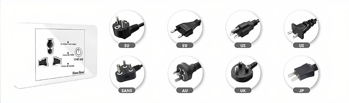 Ổ cắm máy bơm Rạng Đông OC03.MB 16A tương thích với nhiều loại phích cắm