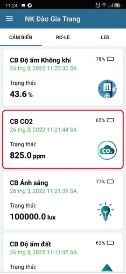 Thông số cảm biến khí CO2 nông nghiệp Rạng Đông CB03-NN.CO2.LR