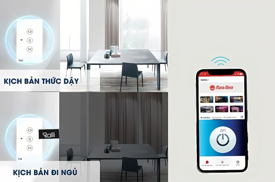 Công tắc thông minh Rạng Đông CTCU.WF CN.03T MN có nhiều kịch bản
