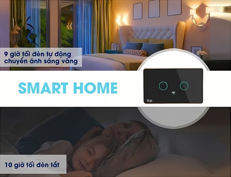 Công tắc thông minh Rạng Đông CTCU.WF CN.02T hẹn giờ linh hoạt