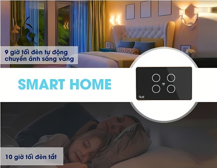Công tắc thông minh Rạng Đông CTCU.WF CN.04T hẹn giờ tiện lợi