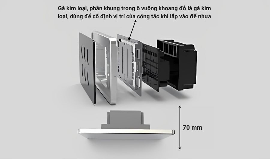 Công tắc cảm ứng Rạng Đông CTCU.WF CN.02T.2W.SP dễ dàng lắp đặt
