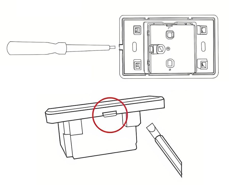 Dùng bút thử điện để tháo mặt ổ cắm