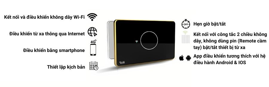 Tính năng của công tắc cảm ứng Rạng Đông CTCU.WF CN.01T.2W.SP