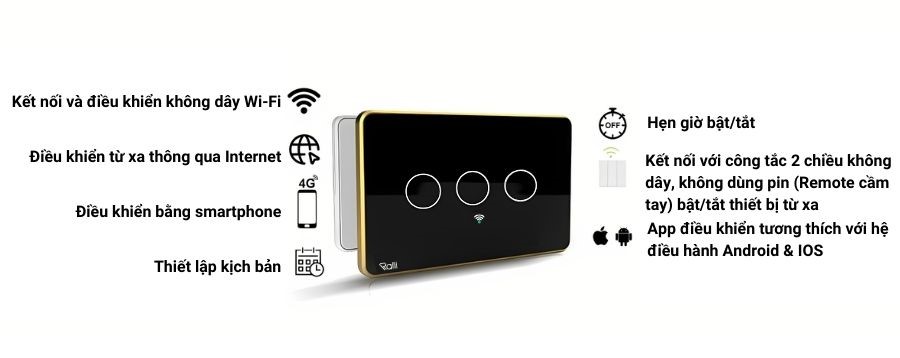 Tính năng của công tắc cảm ứng Rạng Đông CTCU.WF CN.03T.2W.SP