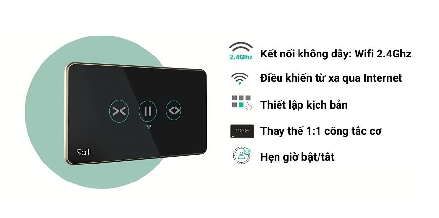Tính năng của công tắc rèm thông minh Rạng Đông