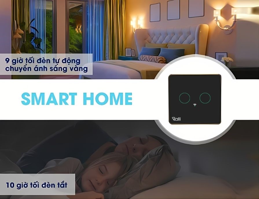 Công tắc cảm ứng thông minh Rạng Đông CTCU.WF V.02T tính năng hẹn giờ tiện lợi