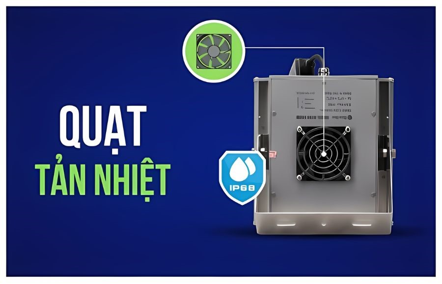 Đèn LED đánh cá Rạng Đông DC08 500W thiết kế quạt tản nhiệt
