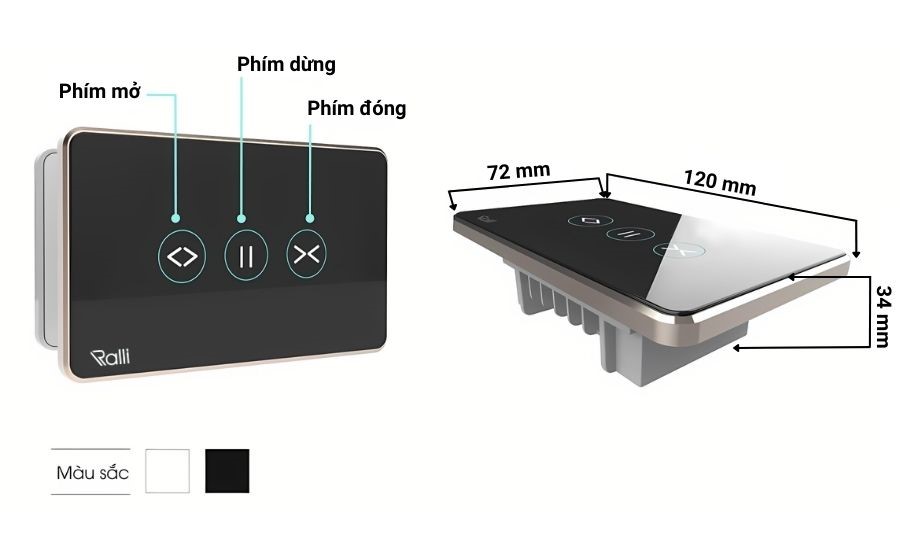 Cấu tạo của công tắc cửa cuốn thông minh Rạng Đông