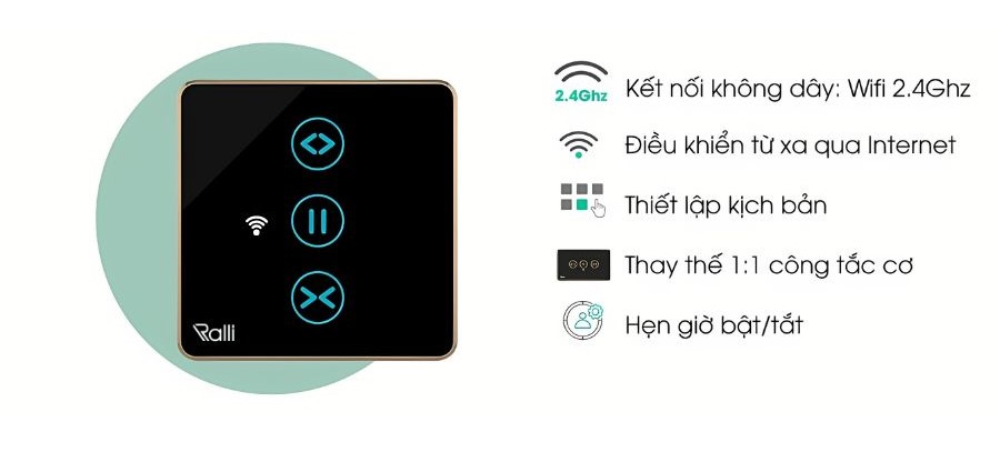 Tính năng của công tắc cảm ứng rèm Rạng Đông CTCU.WF V.REMT MN