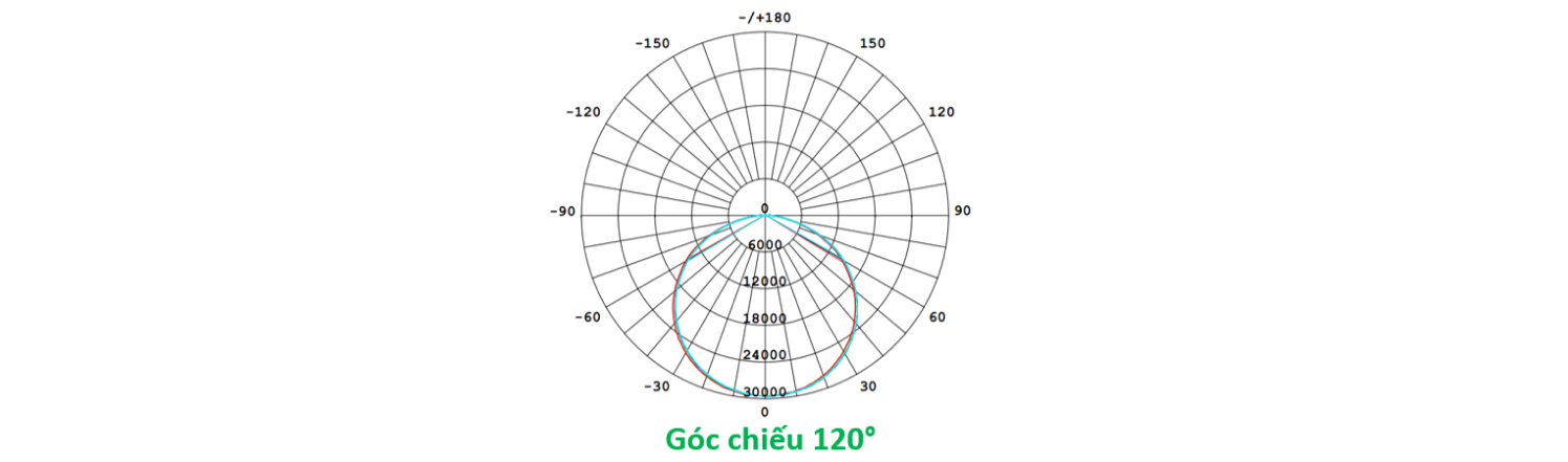 Phân bố quang đèn LED đánh cá Rạng Đông DC08 500W