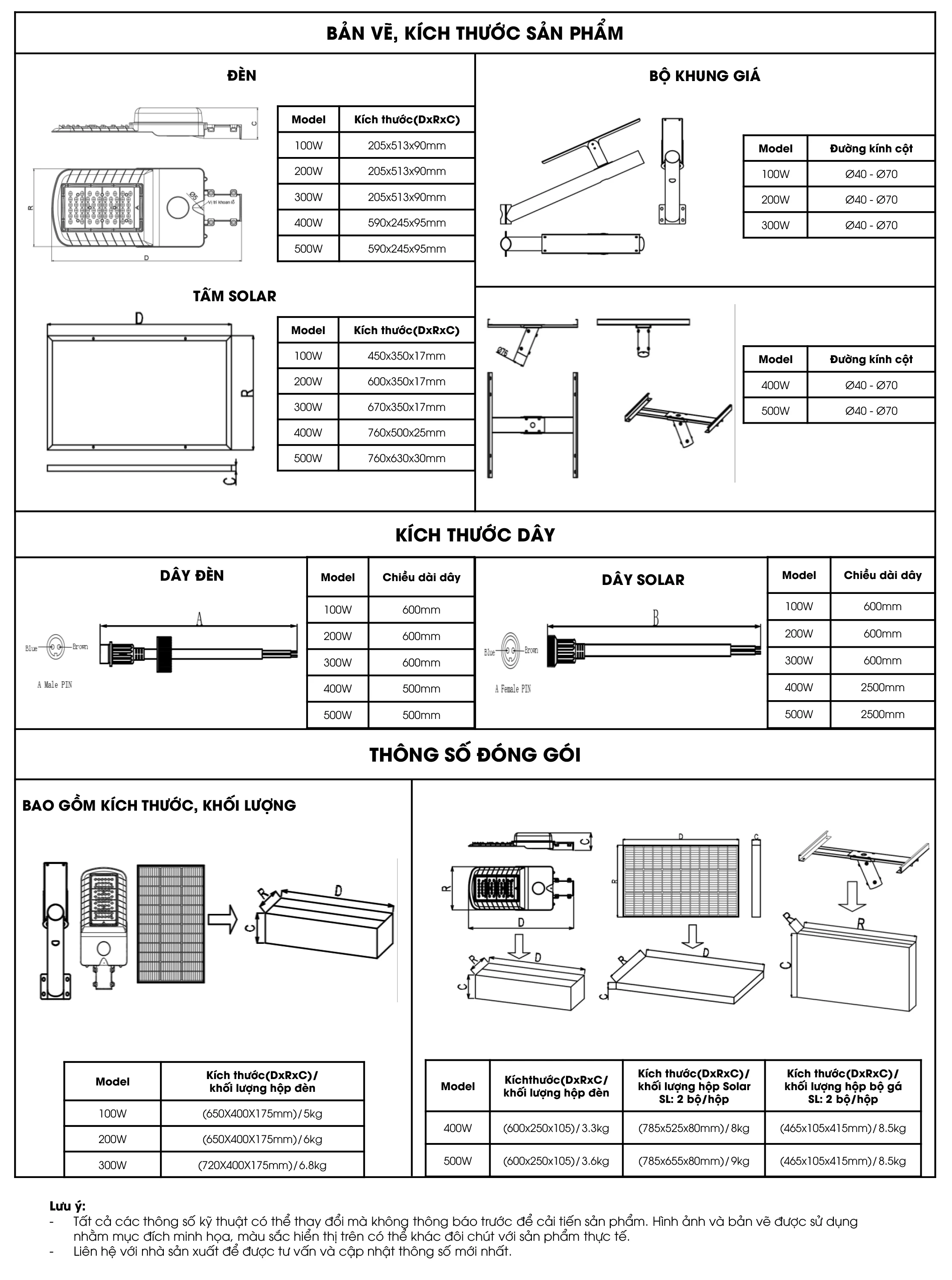 csd05slrf-200w-kich-thuoc Thông số đèn đường năng lượng mặt trời Rạng Đông CSD05.SL.RF 200W.V2