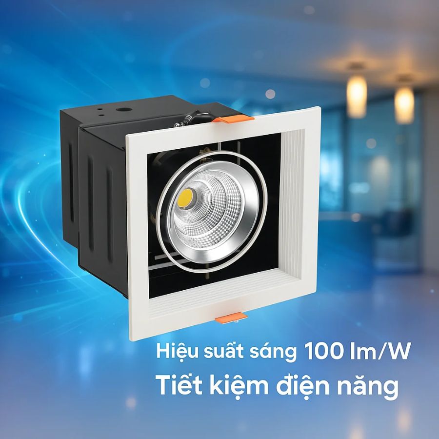 Đèn LED âm trần COB Rạng Đông AT12L 125x125/9Wx1.DA tiết kiệm
