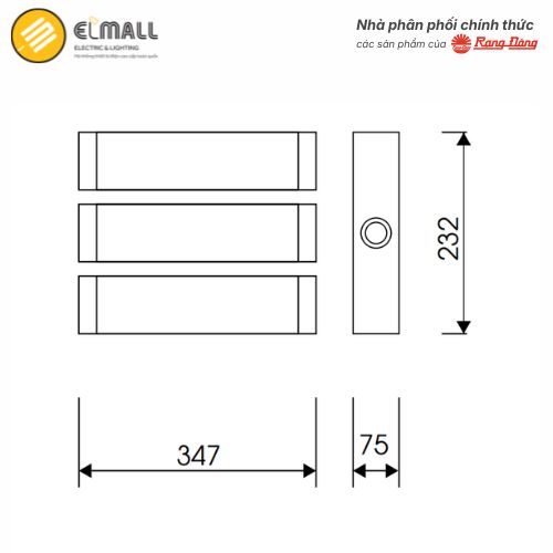 Rạng Đông CP07 150W kích thước