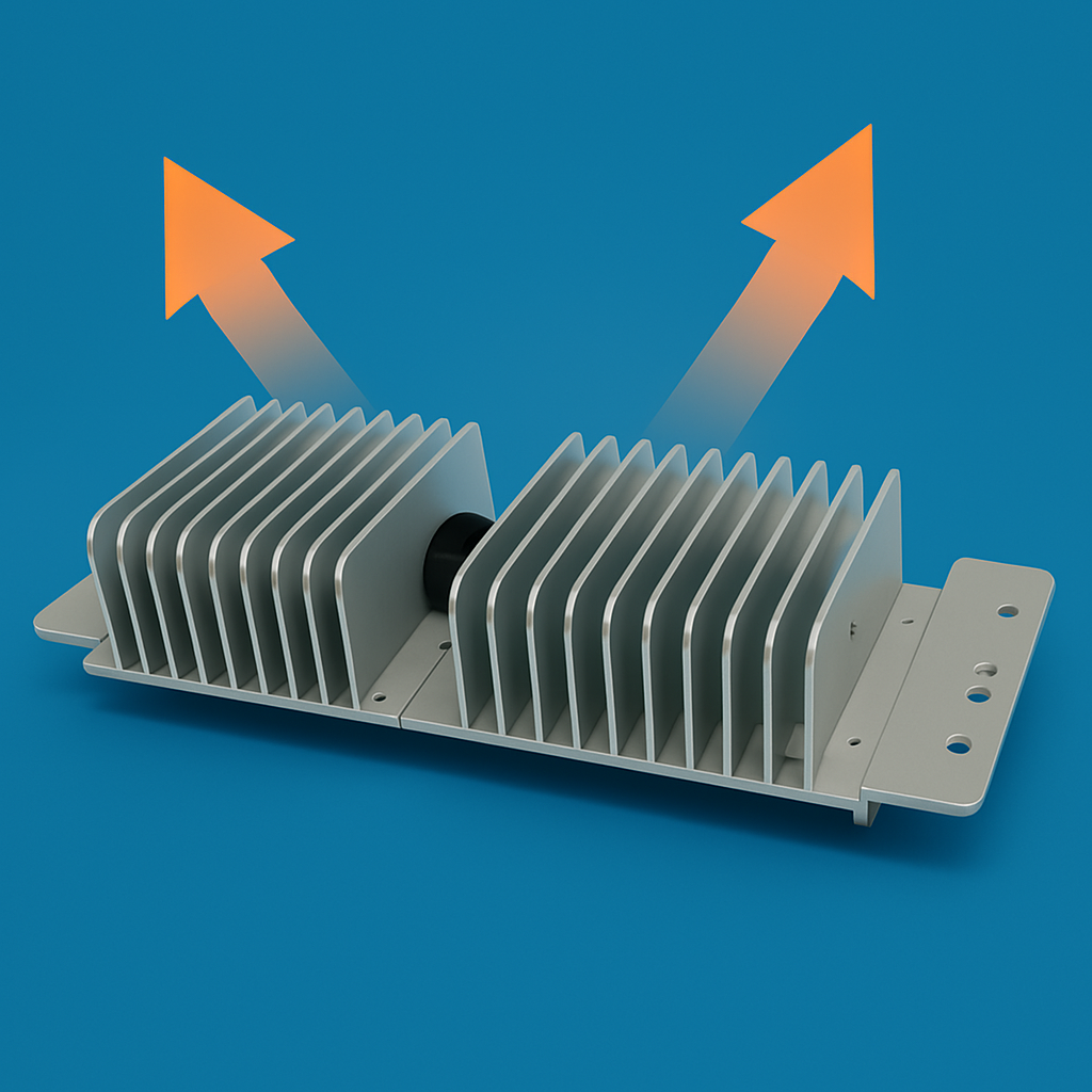 Bộ tản nhiệt của đèn pha LED Rạng Đông CP07 100W