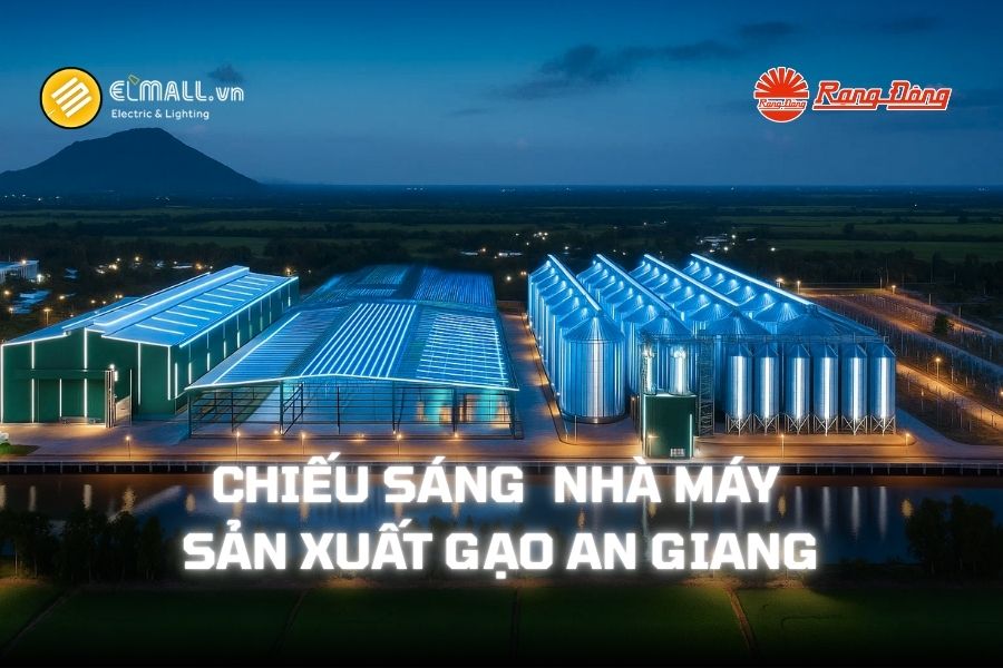 Elmall triển khai hệ thống đèn LED Rạng Đông chiếu sáng tại nhà máy gạo An Giang