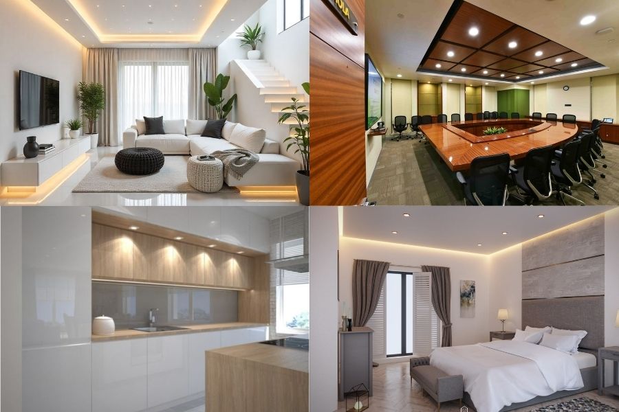 Ứng dụng của đèn LED âm trần downlight thông minh Rạng Đông AT18.BLE