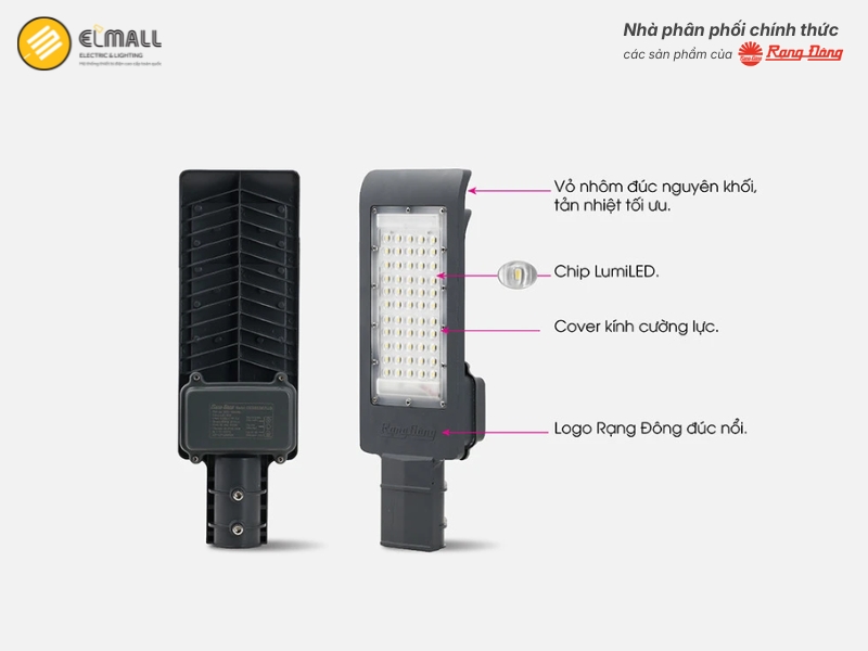 cấu tạo đèn đường led CSD09 50W.PLUS