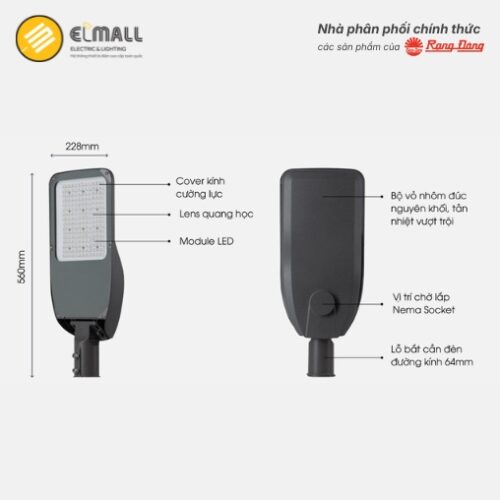 cấu tạo đèn đường led csd12 120w