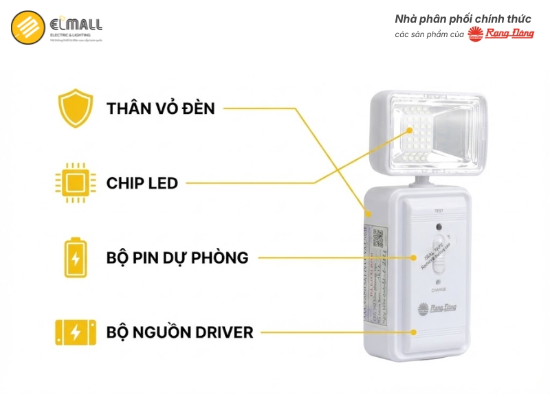 cấu tạo đèn khẩn cấp D KC05/3W