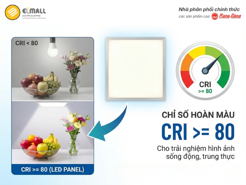 chỉ số hoàn màu cao CRI >=80