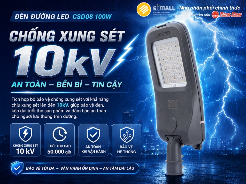 Chống xung sét lên đến 10 kV