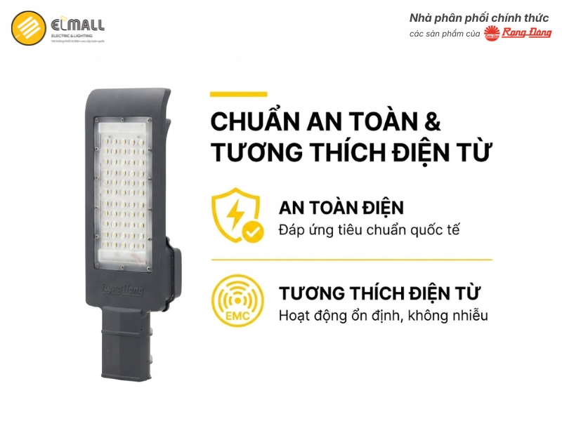 đèn đường 50w rạng đông đạt chuẩn an toàn điện