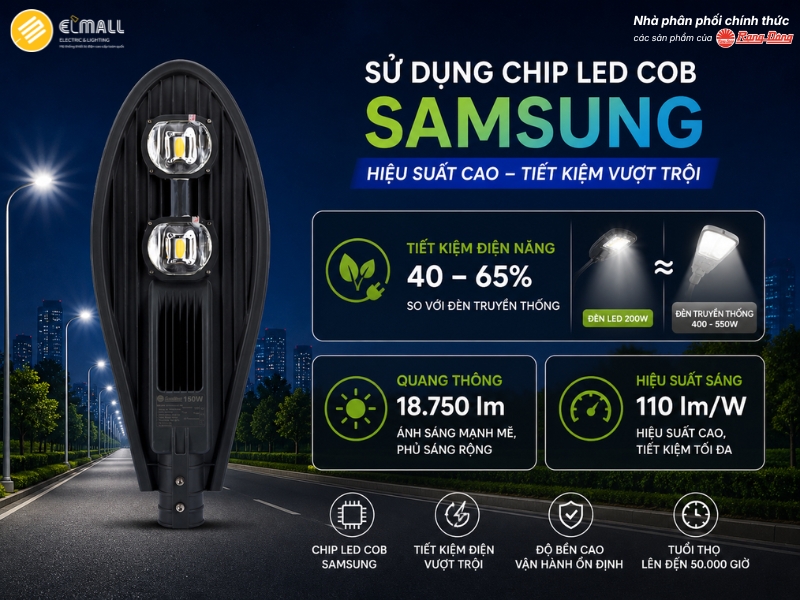 đèn đường csd02 150w tiết kiệm điện