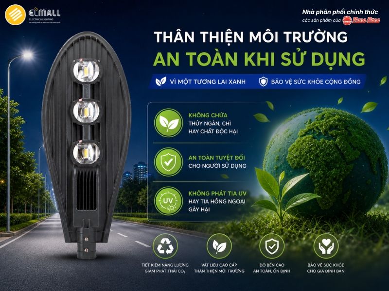 đèn đường chiếc lá 200w thân thiện môi trường