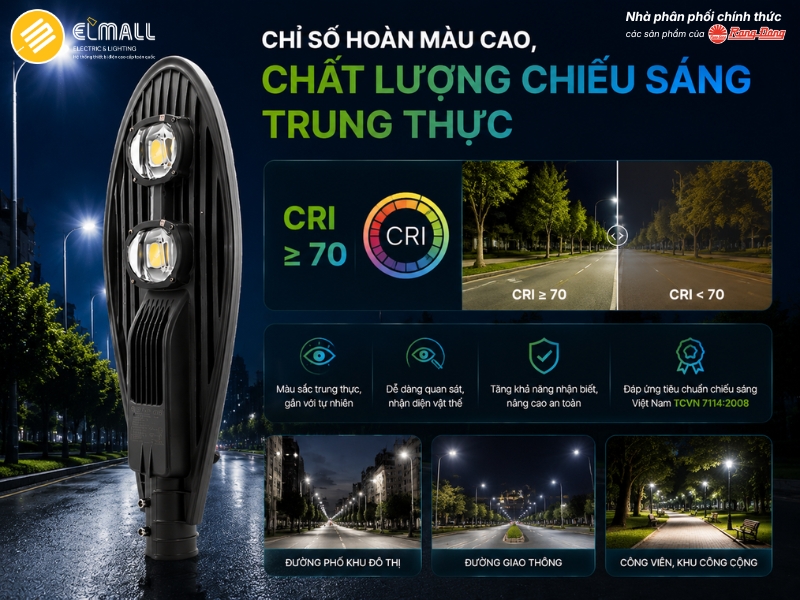đèn led csd02 10w có màu sắc ánh sáng trung thực