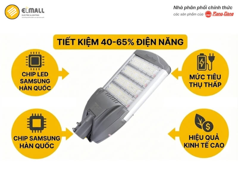 Đèn LED chiếu sáng đường CSD04 200W tiết kiệm 40-65% điện năng