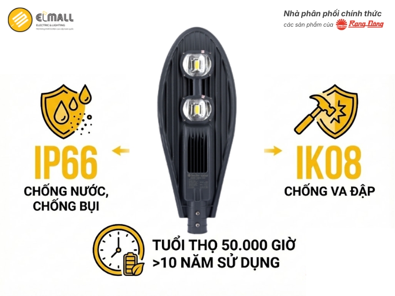 đèn đường csd02 100w tuổi thọ cao