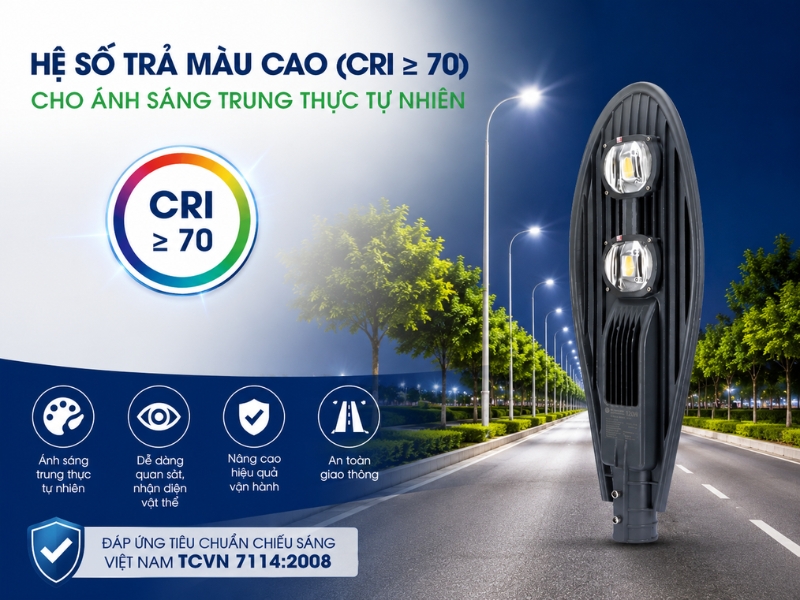 đèn đường led 120w csd02 ánh sáng trung thực