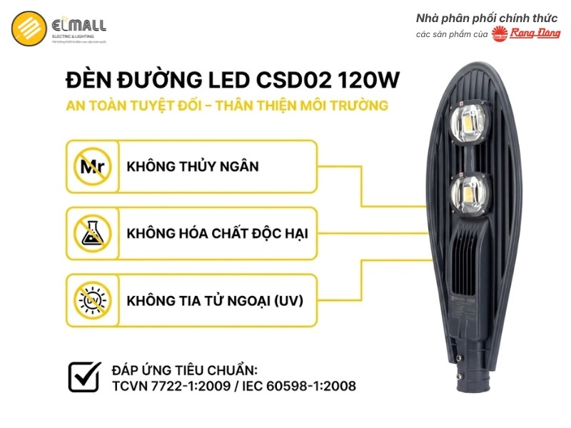 đèn đường led 120w csd02 thân thiện với môi trường