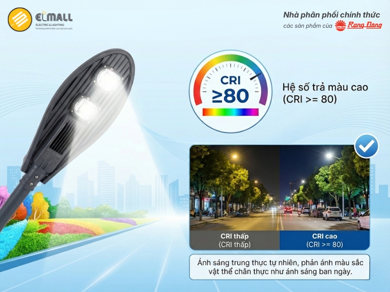 đèn đường led 120w csd02 có chỉ số CRI 80