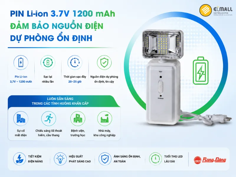 Đèn KC05 3W pin Li-ion 1200mAh