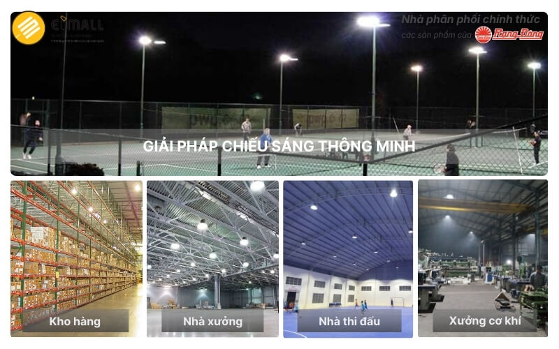 Đèn LED Highbay HB02 430/150W phù hợp cho 4 nhóm không gian chính