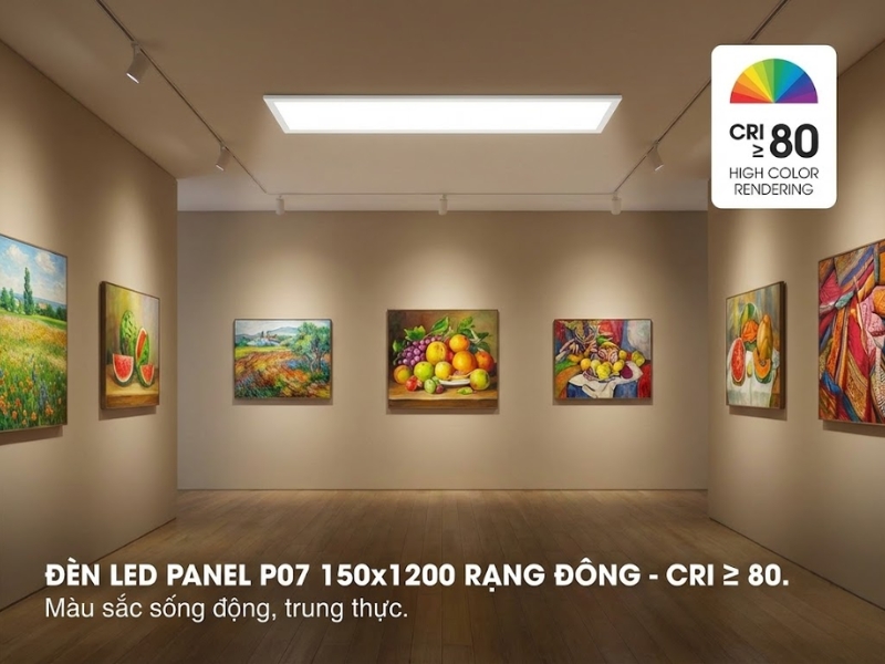 đèn panel 150x1200 có Chỉ số hoàn màu CRI>=80